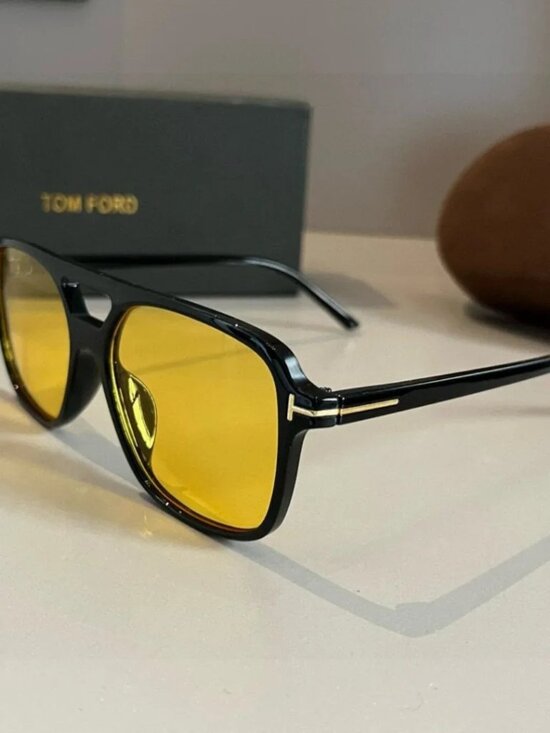 TF Falconer Double Bridge Sunglasses Yellow Tint Full Set Case & Box main image 5